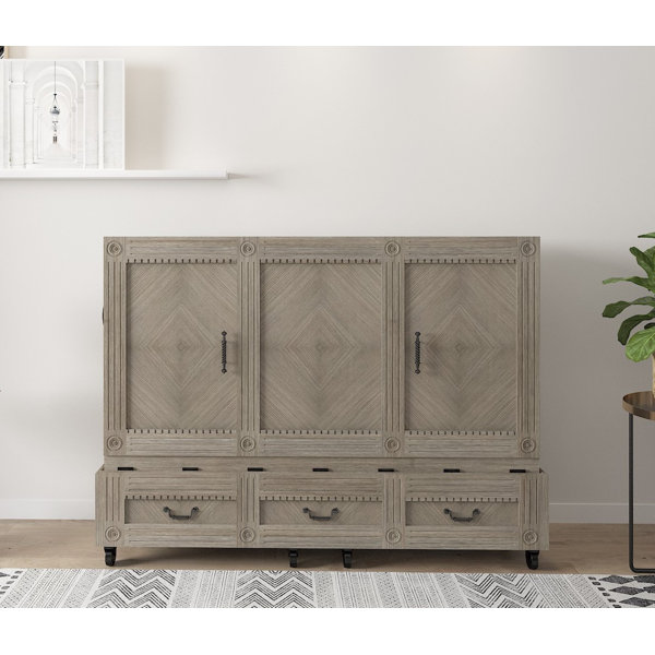 Red Barrel Studio® Imperial Queen Solid Wood Mobile Murphy Bed with